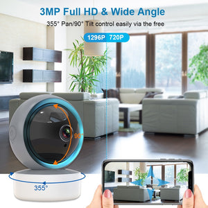Electronic Baby Monitor with Camera Wifi 3MP HD Cry Babies Nanny Camera Two Way Audio IR Night Vision Baby Sleeping IP Camera