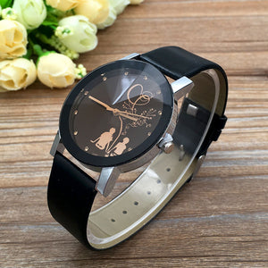 Romantic Wristwatch for Couples, Lovers, Students, Leather, Analog Dial, Quartz - Gift for HIM/HER