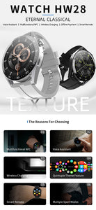 Men Smart Watch HW28 NFC Voice Assistant, Bluetooth Call, Android/iOS